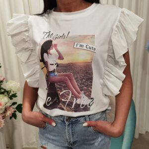 “Romantic” majica sa volanima i printom